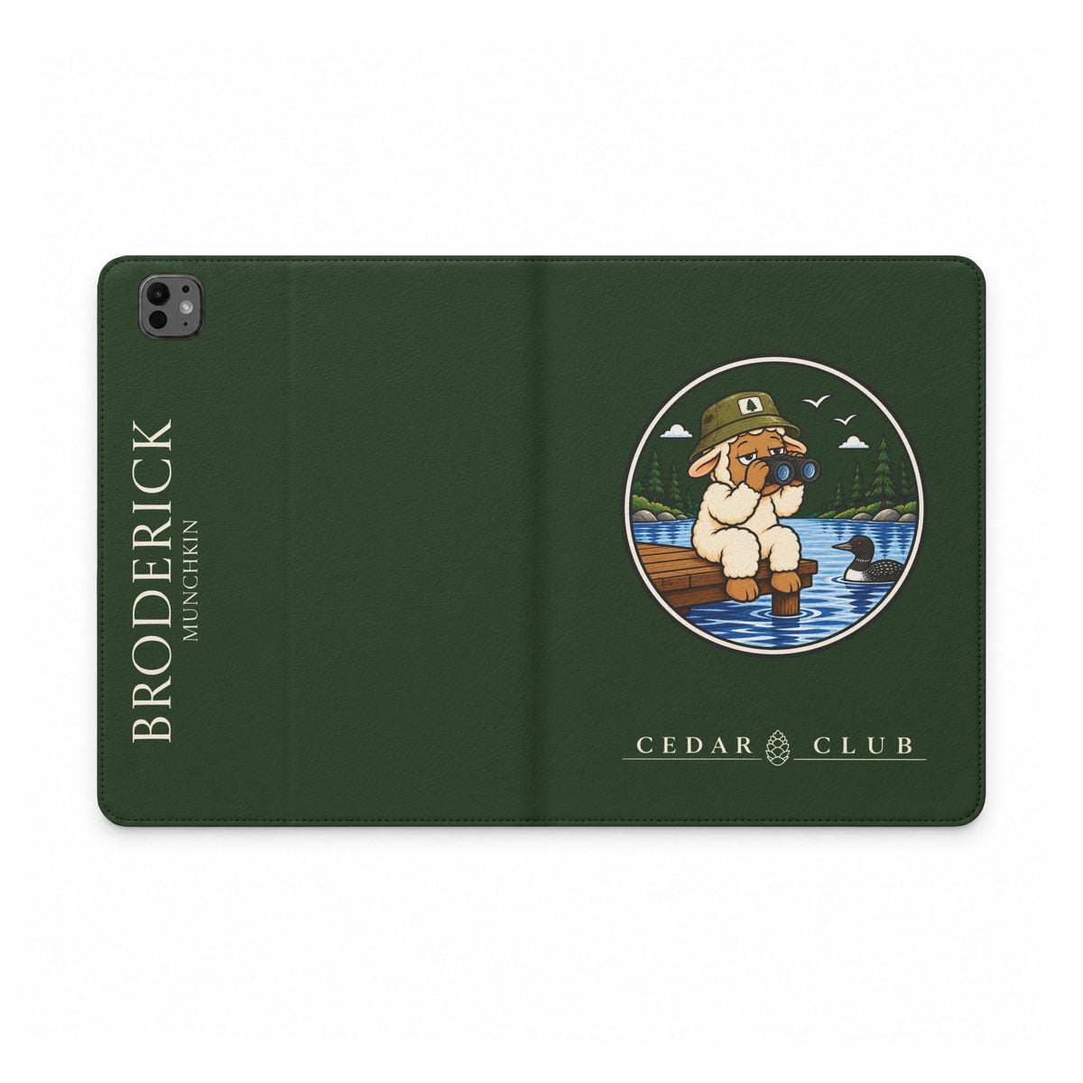 Personalized Tablet Folio Case — Cedar Cubs Bird Watching Sheep