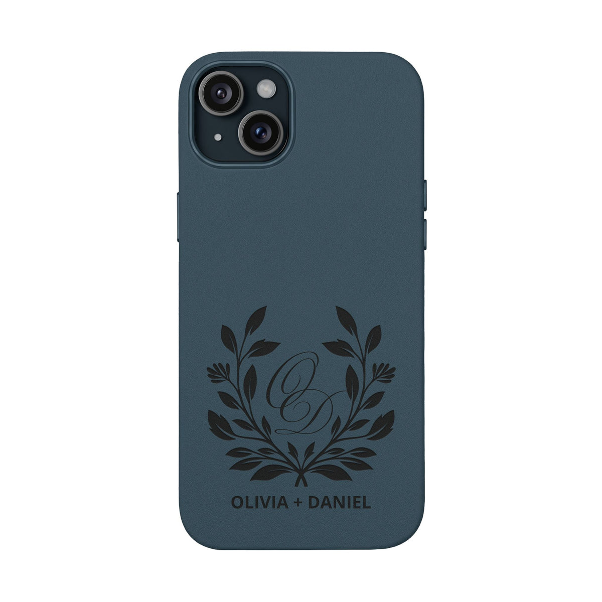 Engraved PU Leather Phone Case — Monogram Design