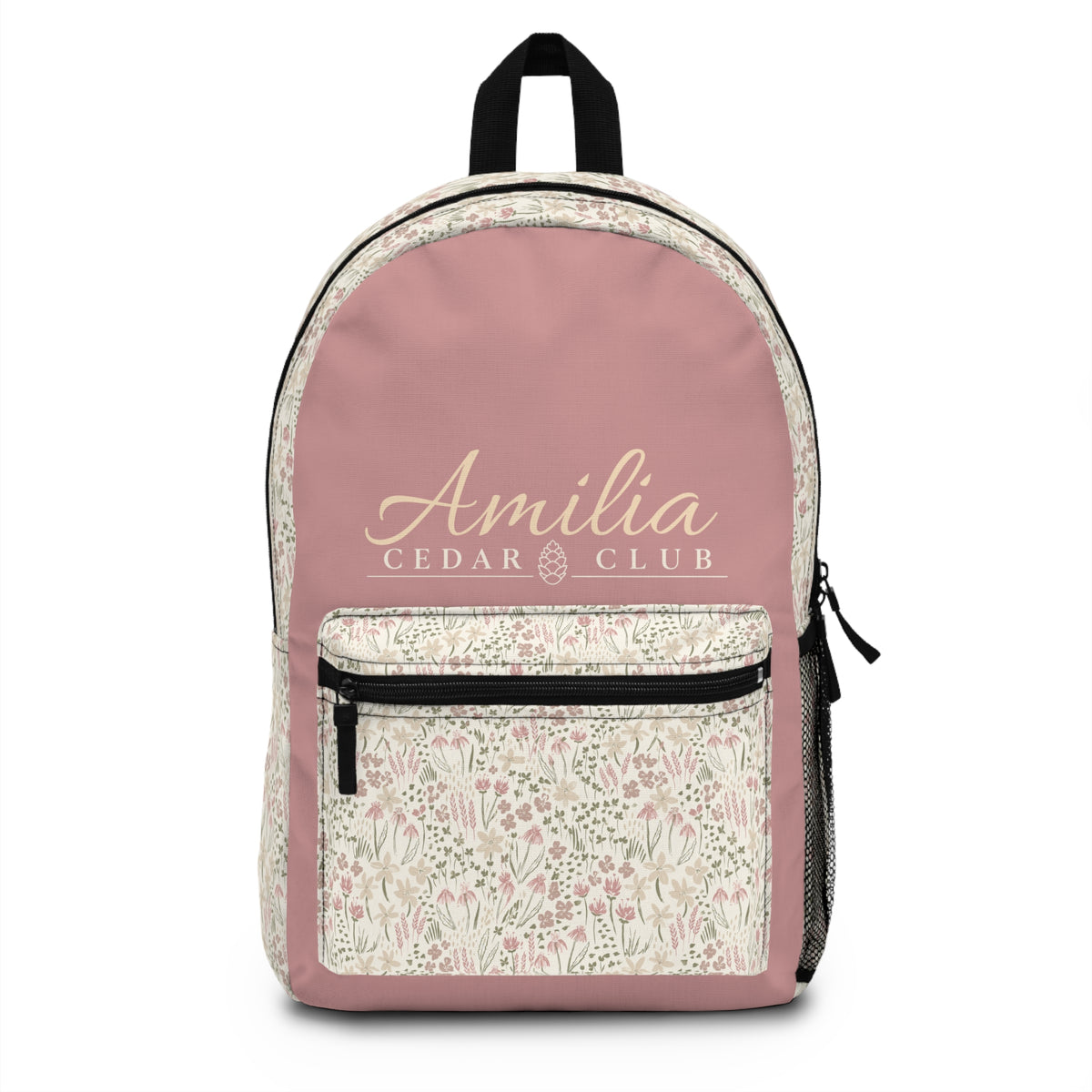 Floral Pink Backpack —  Casual School & Daypack