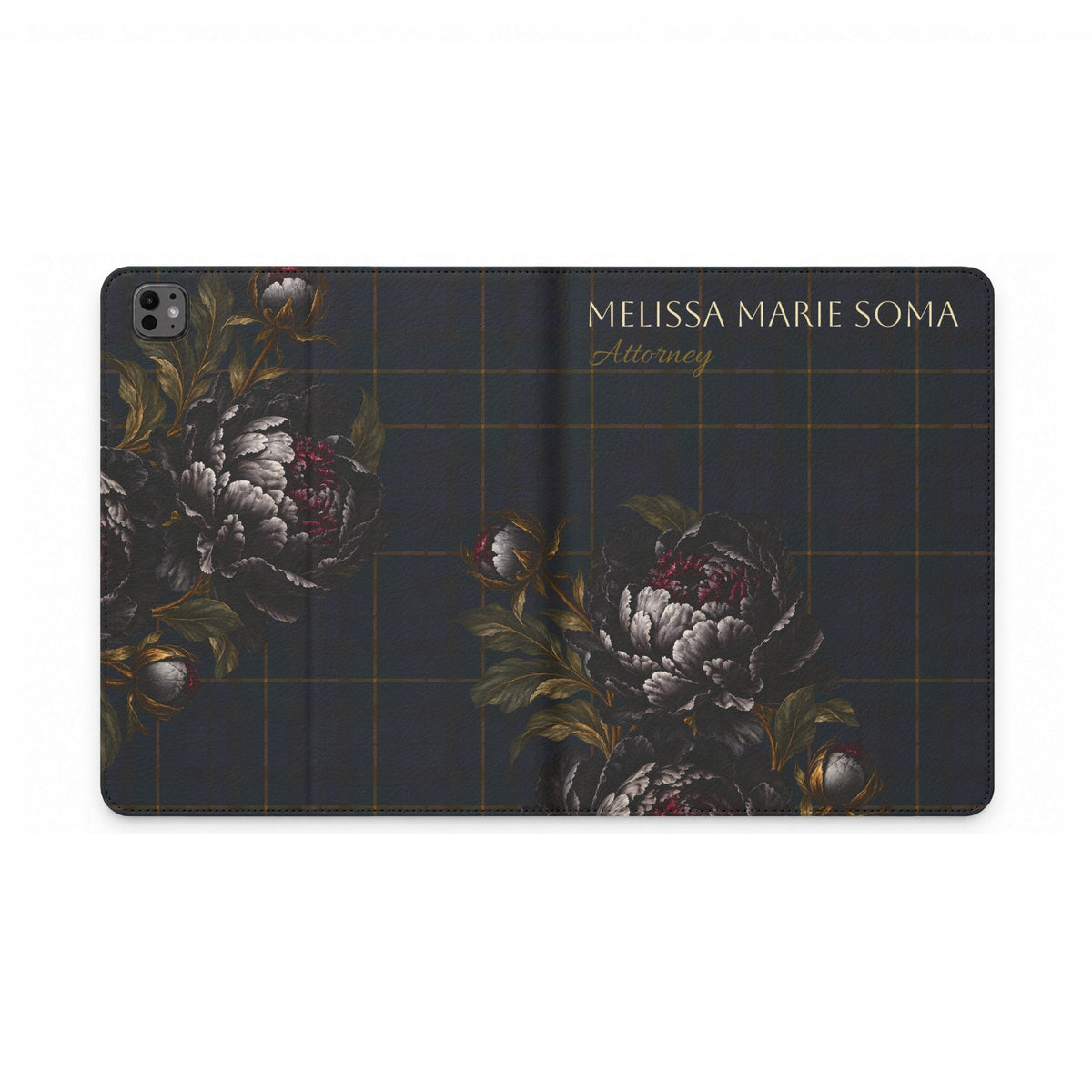 Floral Plaid Tablet Folio Case — Personalized Design