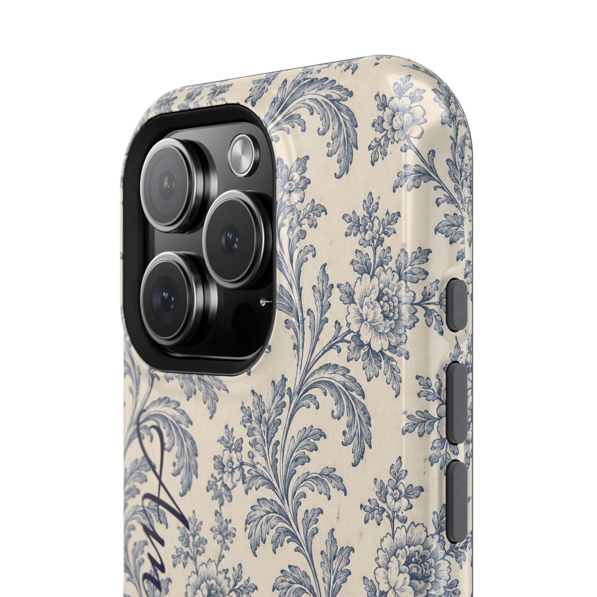 Vintage Floral Magnetic Phone Case — Personalized Name Option