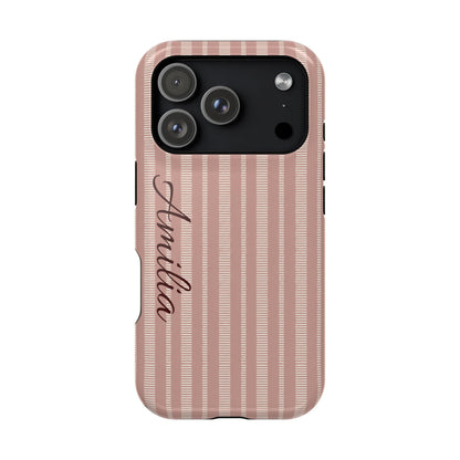 Striped Personalized Phone Case — Magnetic Impact-Resistant