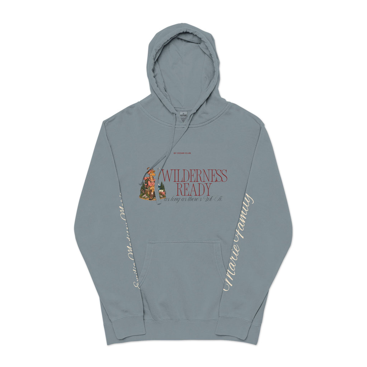 Cedar Club Hoodie — 'Wilderness Ready' Pigment-Dyed Outdoor Pullover