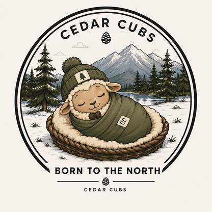 Cedar Cubs Baby Onesie – 'Born to the North' Organic Bodysuit