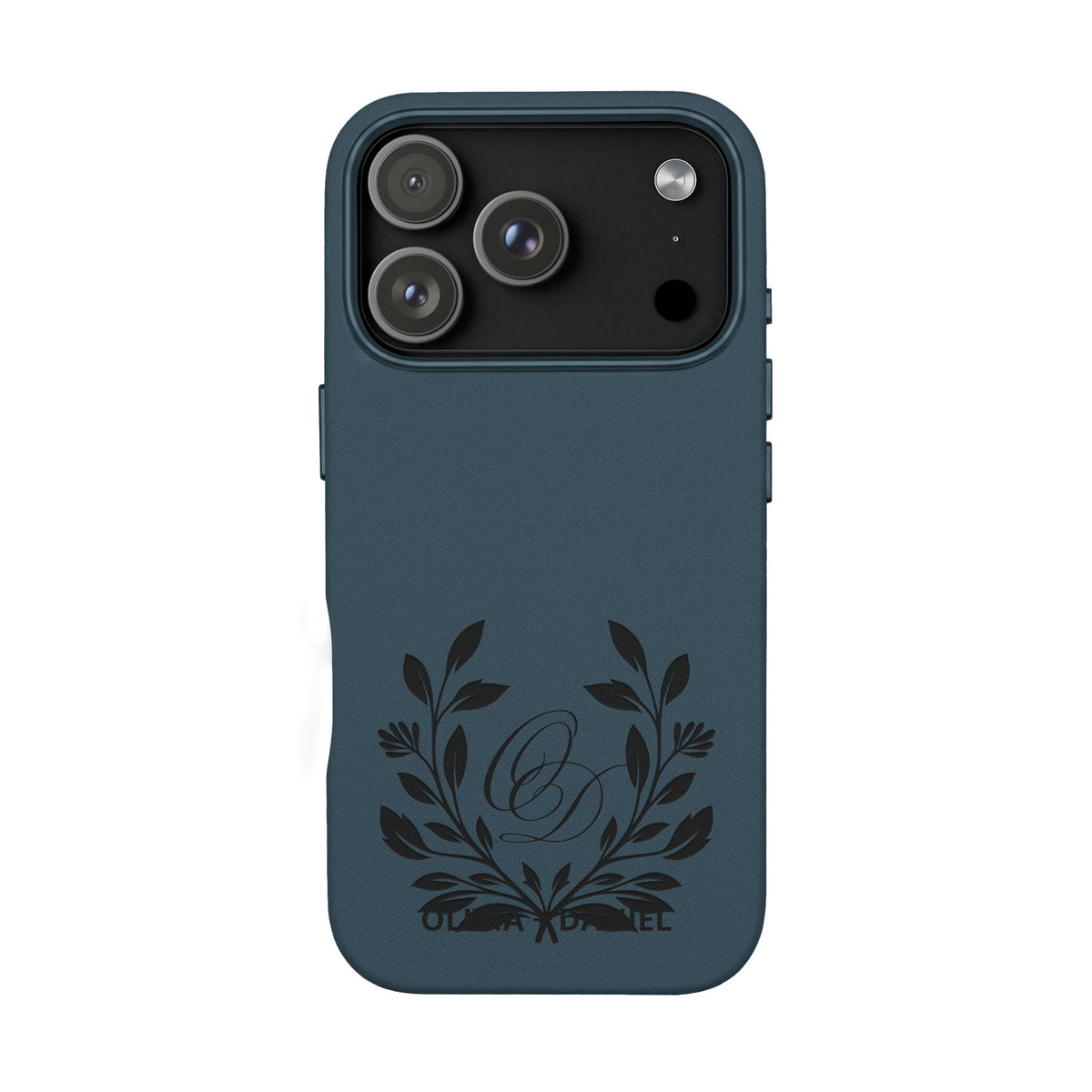 Engraved PU Leather Phone Case — Monogram Design