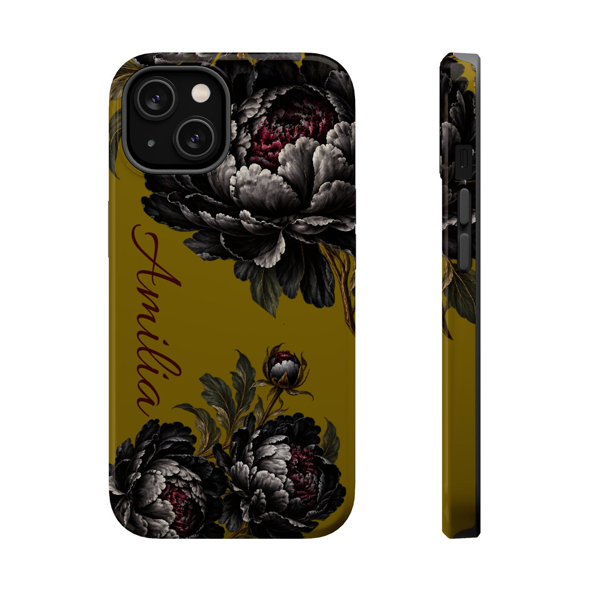 Floral Monogram Magnetic Phone Case — Personalized Impact-Resistant Cover