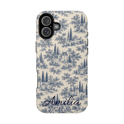 Personalized Toile Magnetic Phone Case — Impact‑Resistant, MagSafe Compatible