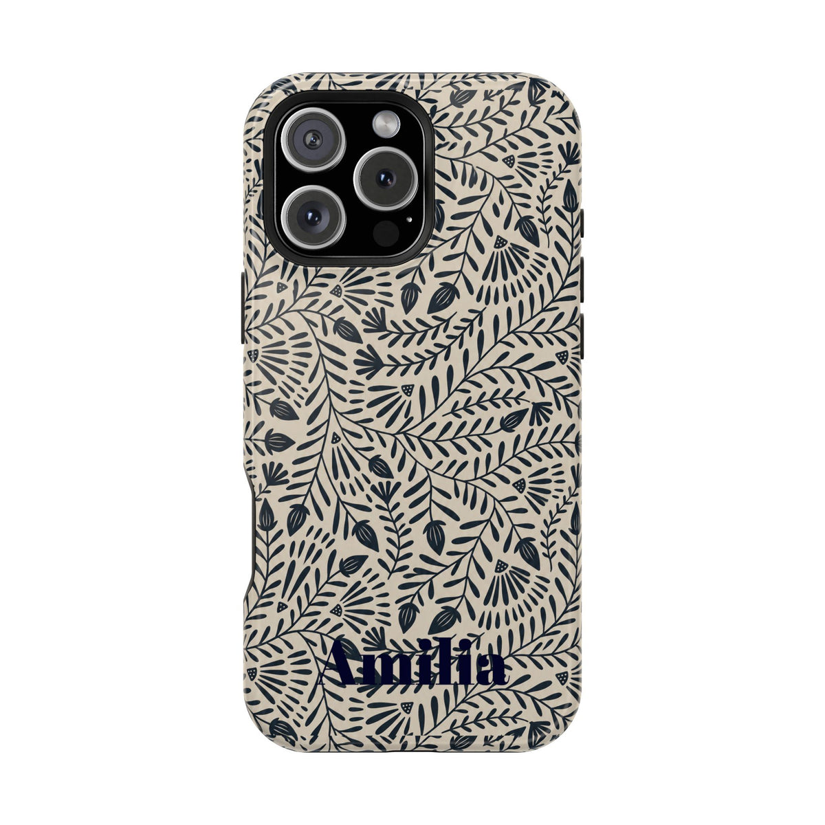 Floral Vine Magnetic Impact Phone Case — Personalized Monogram Option