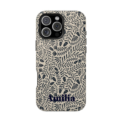Floral Vine Magnetic Impact Phone Case — Personalized Monogram Option