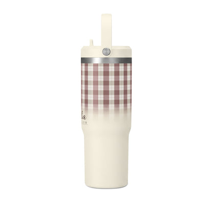 32oz Nomad Tumbler – Personalized Plaid Travel Mug (Custom Name)