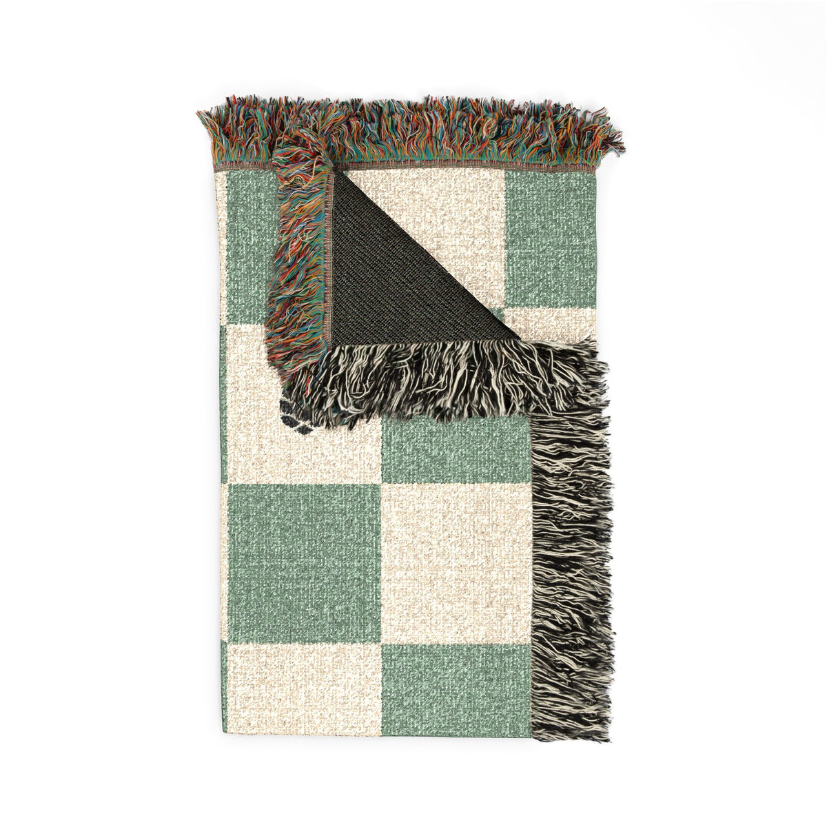 Personalized Checkerboard Woven Blanket — Custom Name Throw