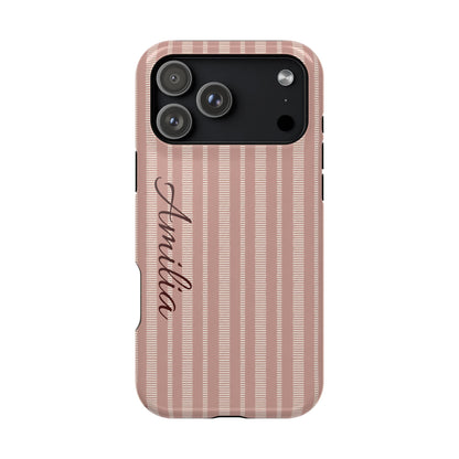 Striped Personalized Phone Case — Magnetic Impact-Resistant