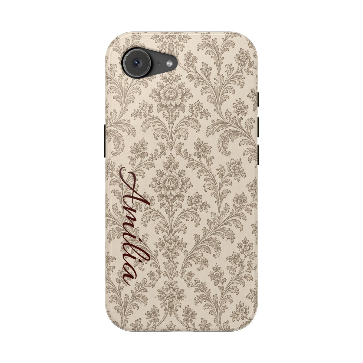 Personalized Vintage Damask Magnetic Phone Case — Custom Name