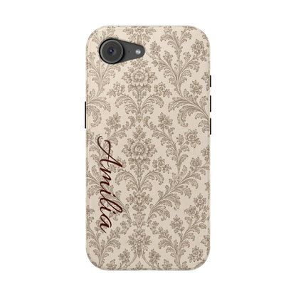 Personalized Vintage Damask Magnetic Phone Case — Custom Name