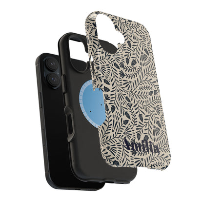 Floral Vine Magnetic Impact Phone Case — Personalized Monogram Option