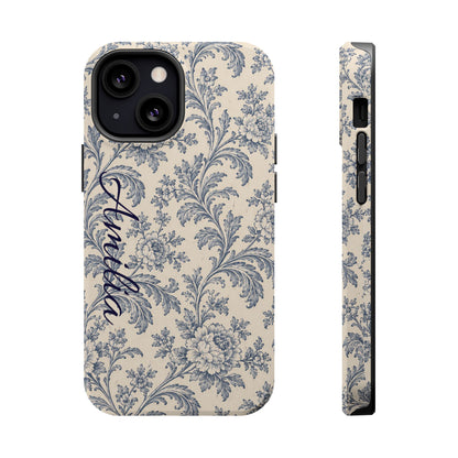Vintage Floral Magnetic Phone Case — Personalized Name Option