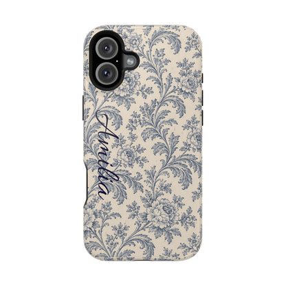Vintage Floral Magnetic Phone Case — Personalized Name Option