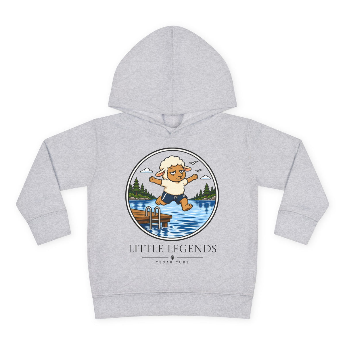 Toddler Hoodie — 'Little Legends' Dock Jump Design | Cedar Cubs Personalized Pullover