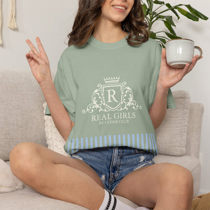 Blue Stripe Crest Graphic T-Shirt