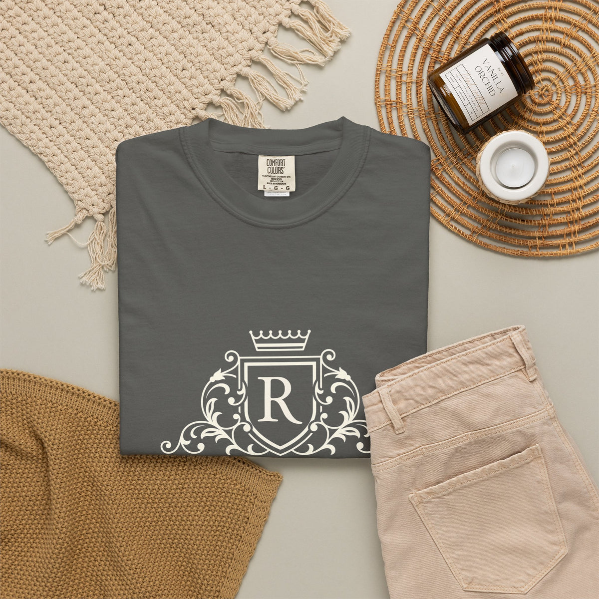 Blue Stripe Crest Graphic T-Shirt