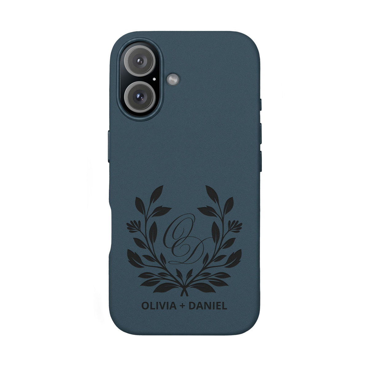 Engraved PU Leather Phone Case — Monogram Design