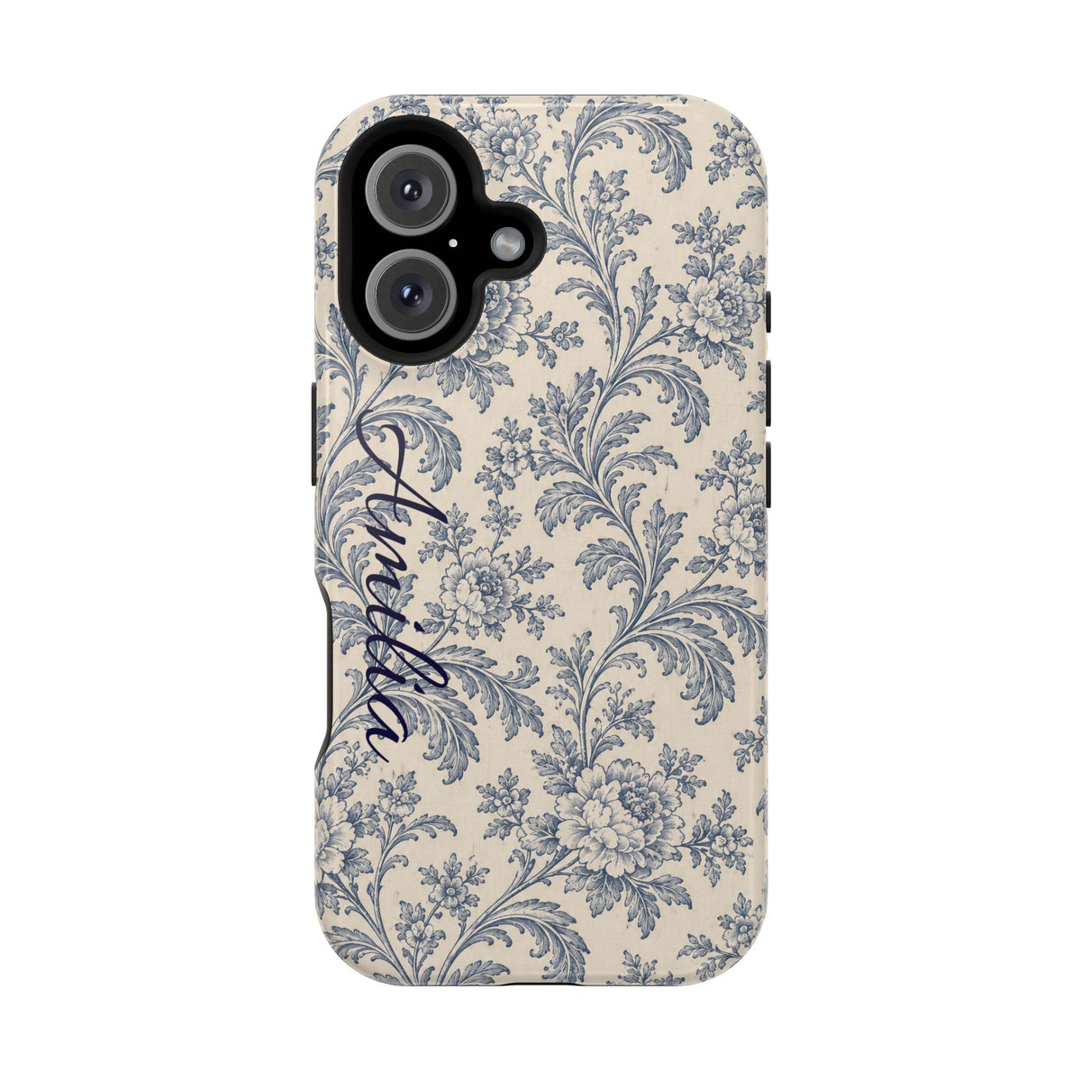 Vintage Floral Magnetic Phone Case — Personalized Name Option