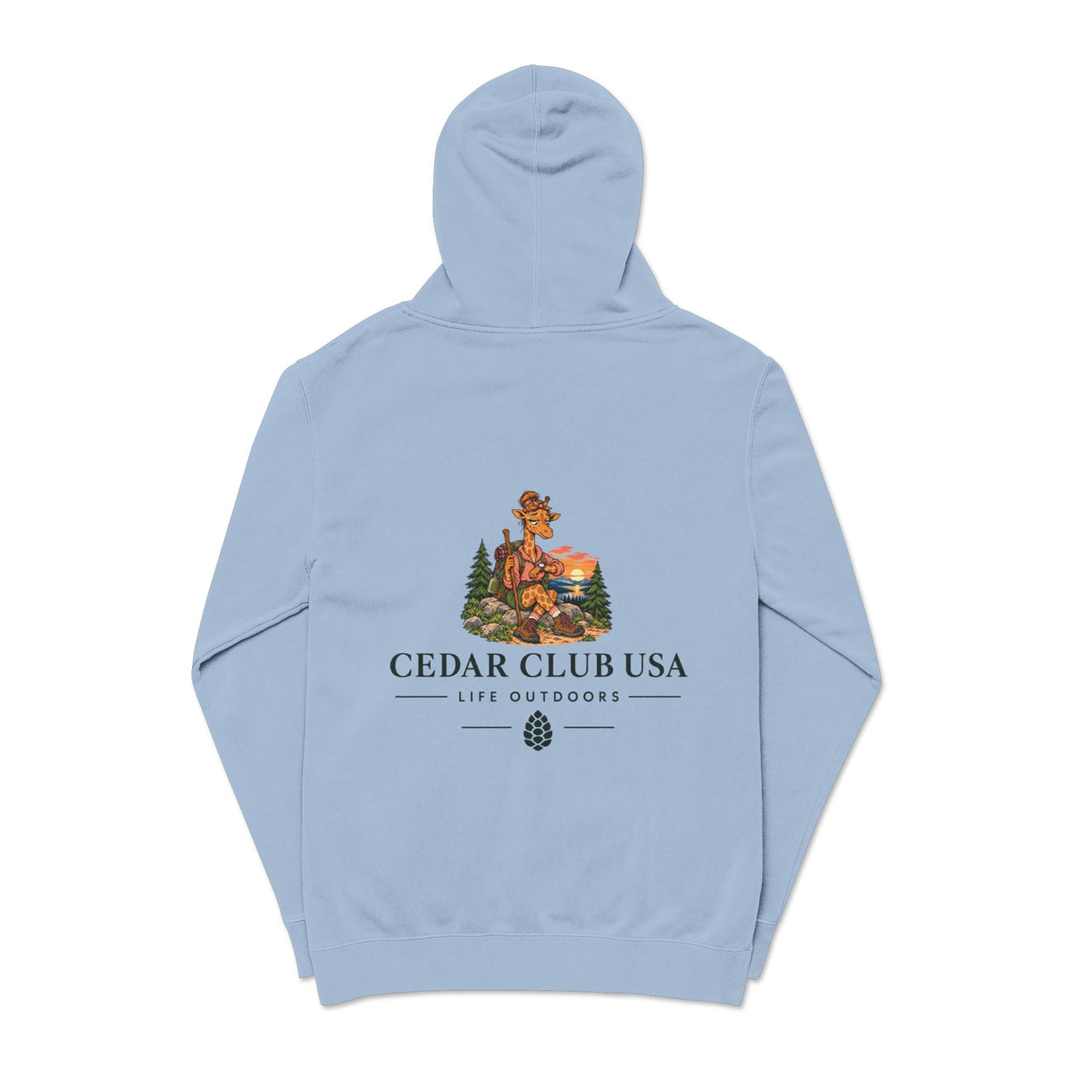 Cedar Club Hoodie — 'Born to Roam' Pigment-Dyed Outdoor Pullover