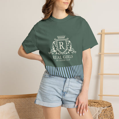 Blue Stripe Crest Graphic T-Shirt