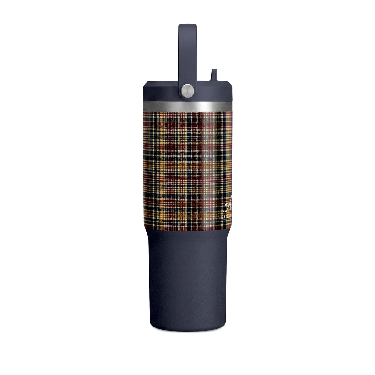 Plaid 32oz Nomad Tumbler — Insulated Travel Mug with Personalized Script