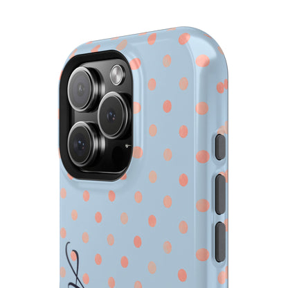 Personalized Polka Dot Magnetic Phone Case — Impact-Resistant iPhone Cover with Name