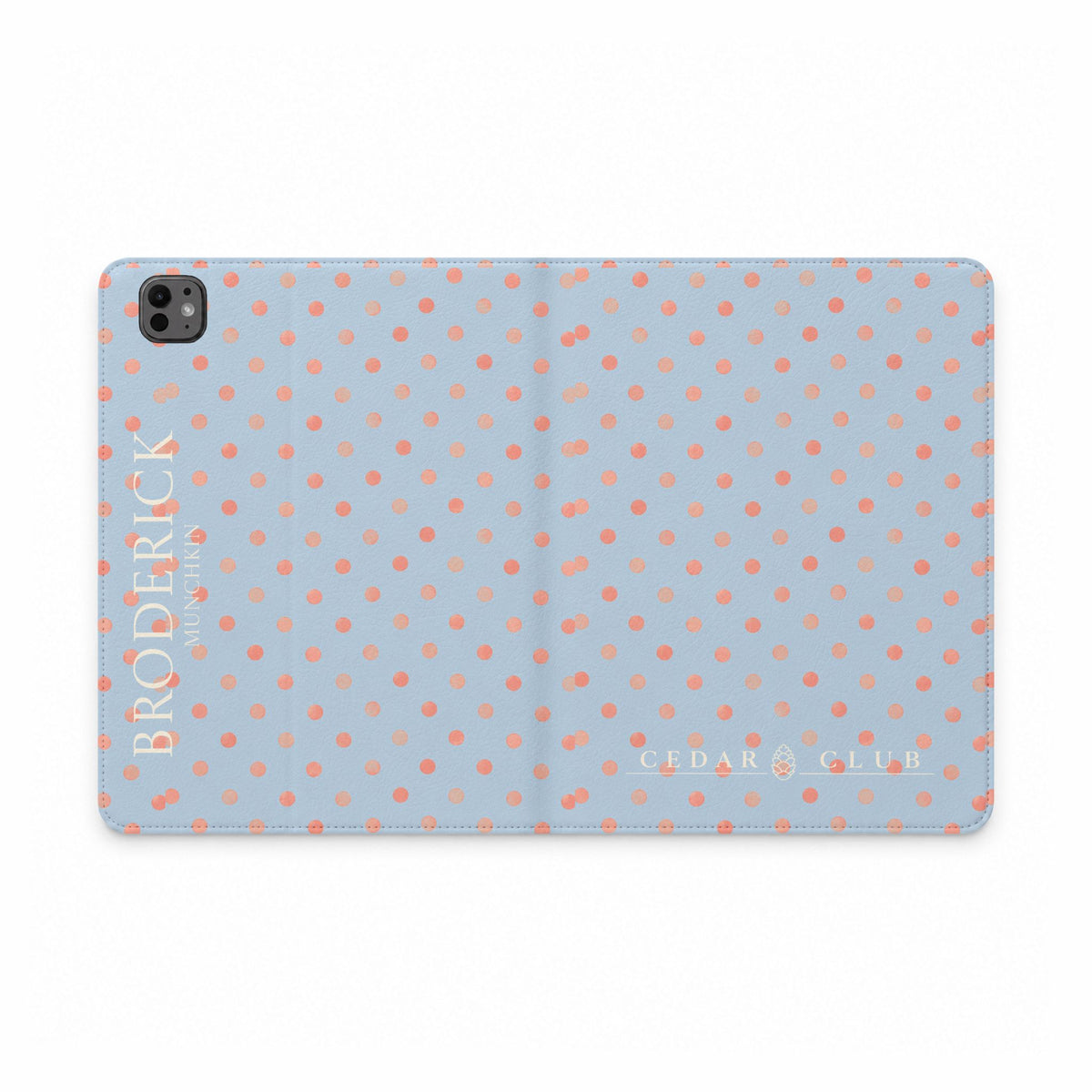 Polka Dot Tablet Folio Case — Personalized Name Accent