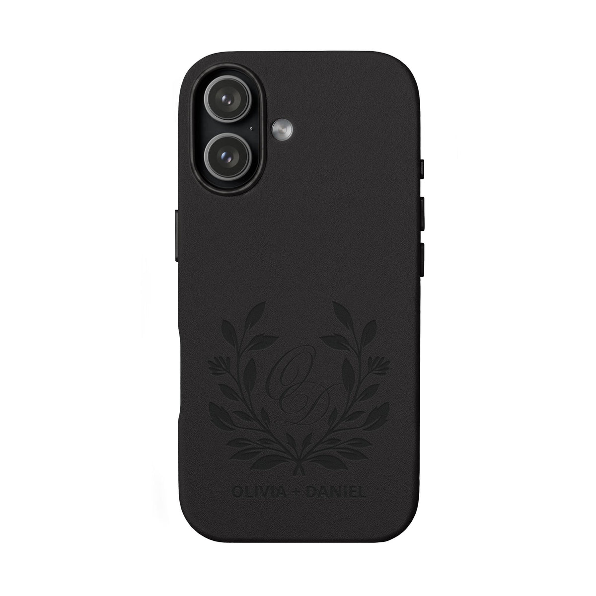 Engraved PU Leather Phone Case — Monogram Design