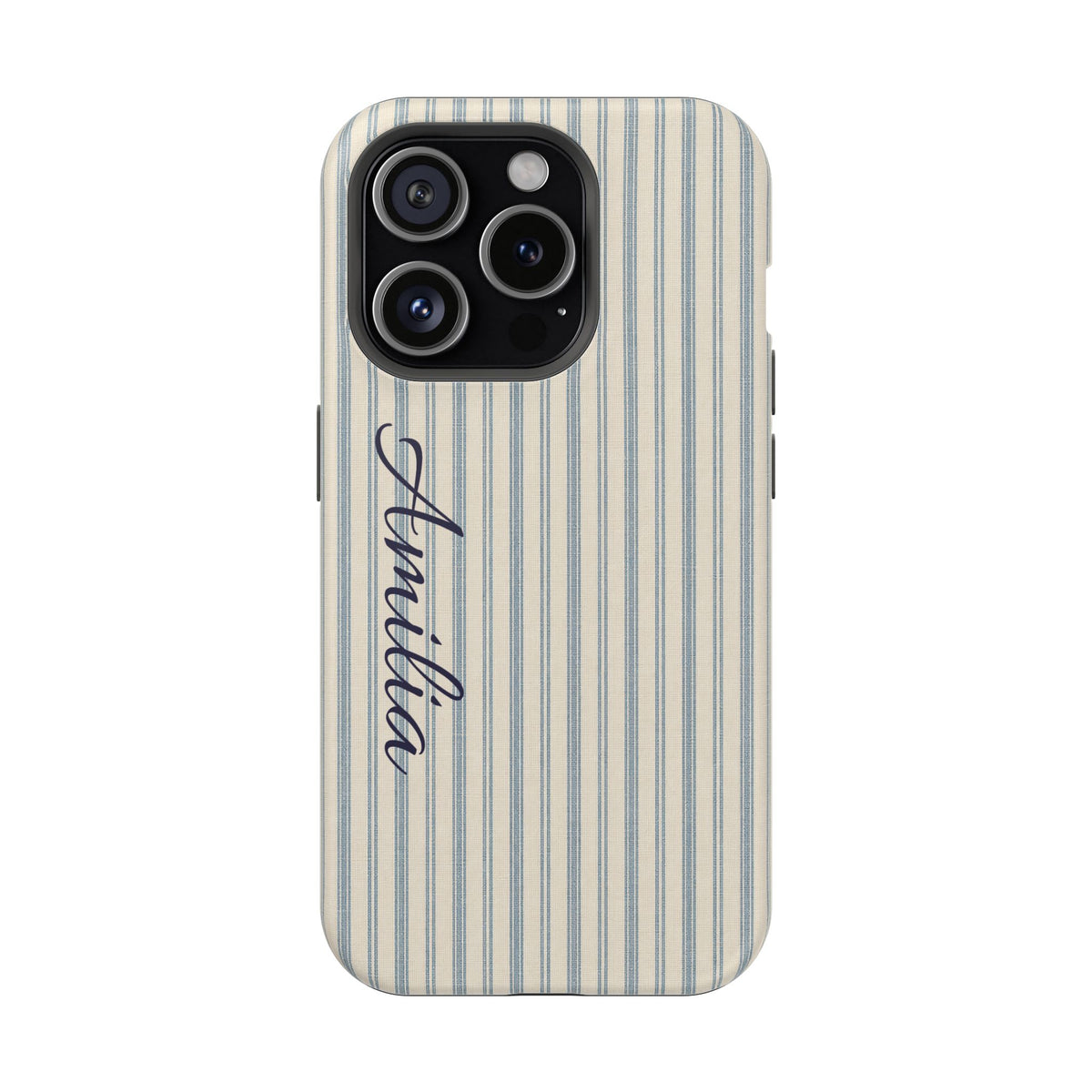 Personalized Striped Magnetic Impact-Resistant Phone Case — Custom Name