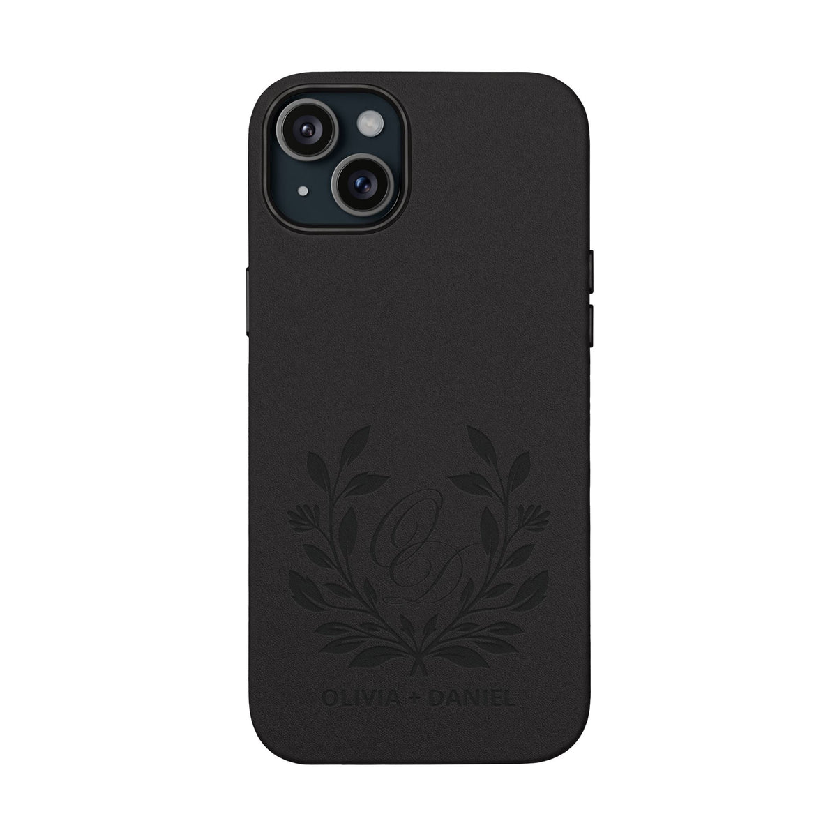 Engraved PU Leather Phone Case — Monogram Design