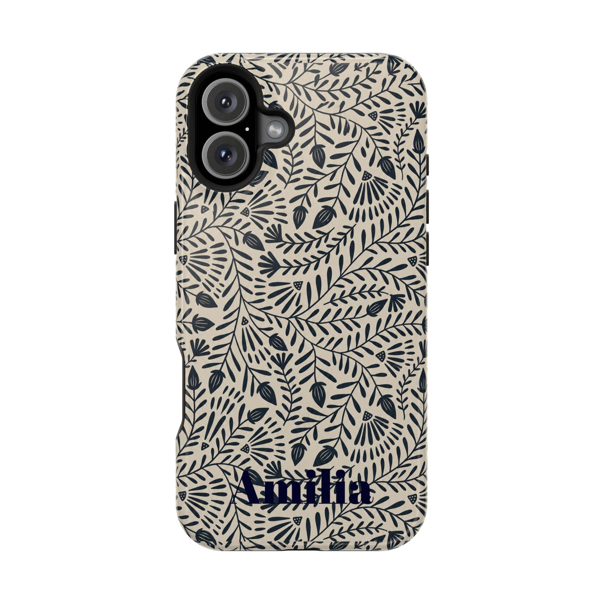 Floral Vine Magnetic Impact Phone Case — Personalized Monogram Option
