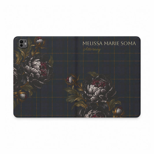 Floral Plaid Tablet Folio Case — Personalized Design