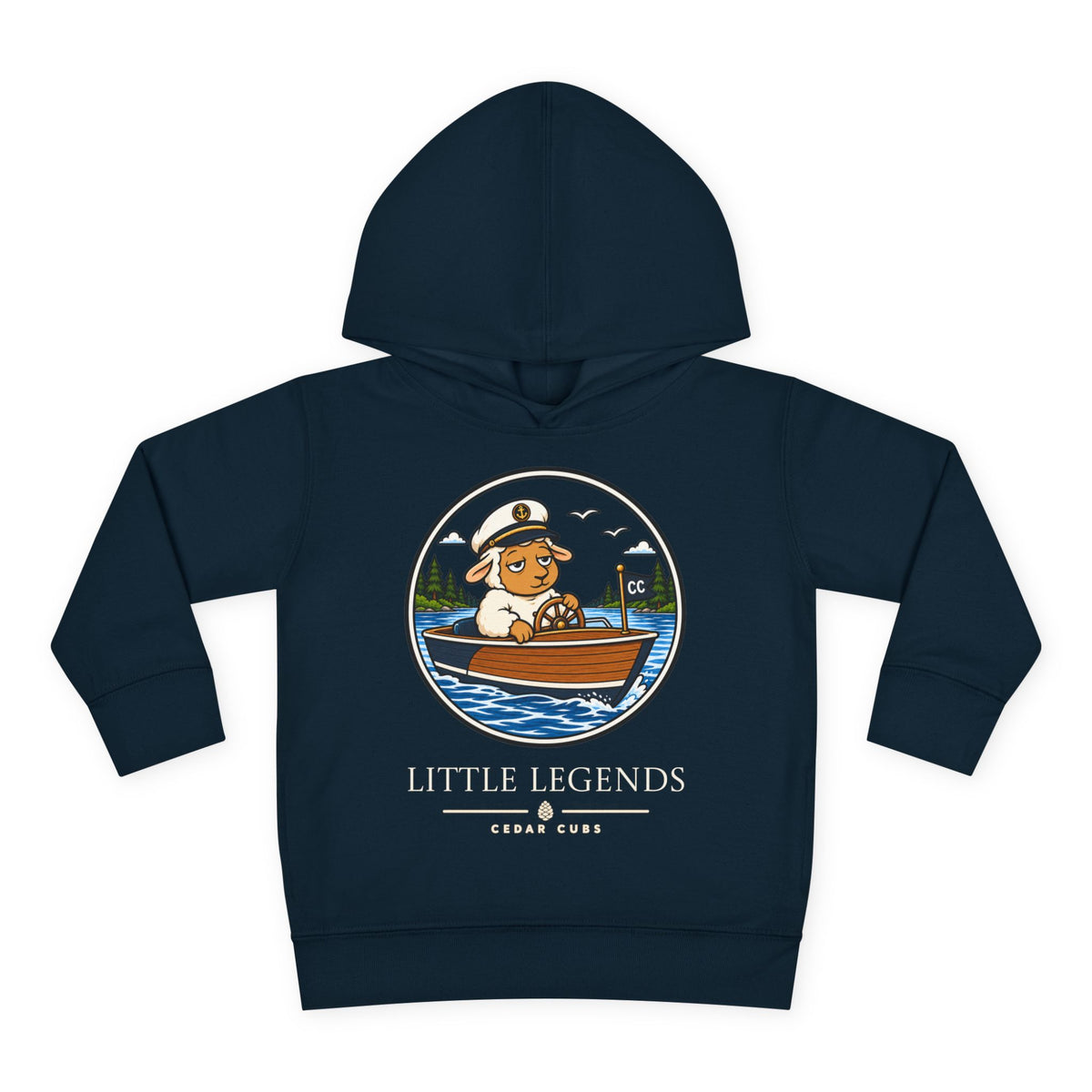 Toddler Hoodie — 'Little Legends' Boat Captain Design | Cedar Cubs Personalized Pullover
