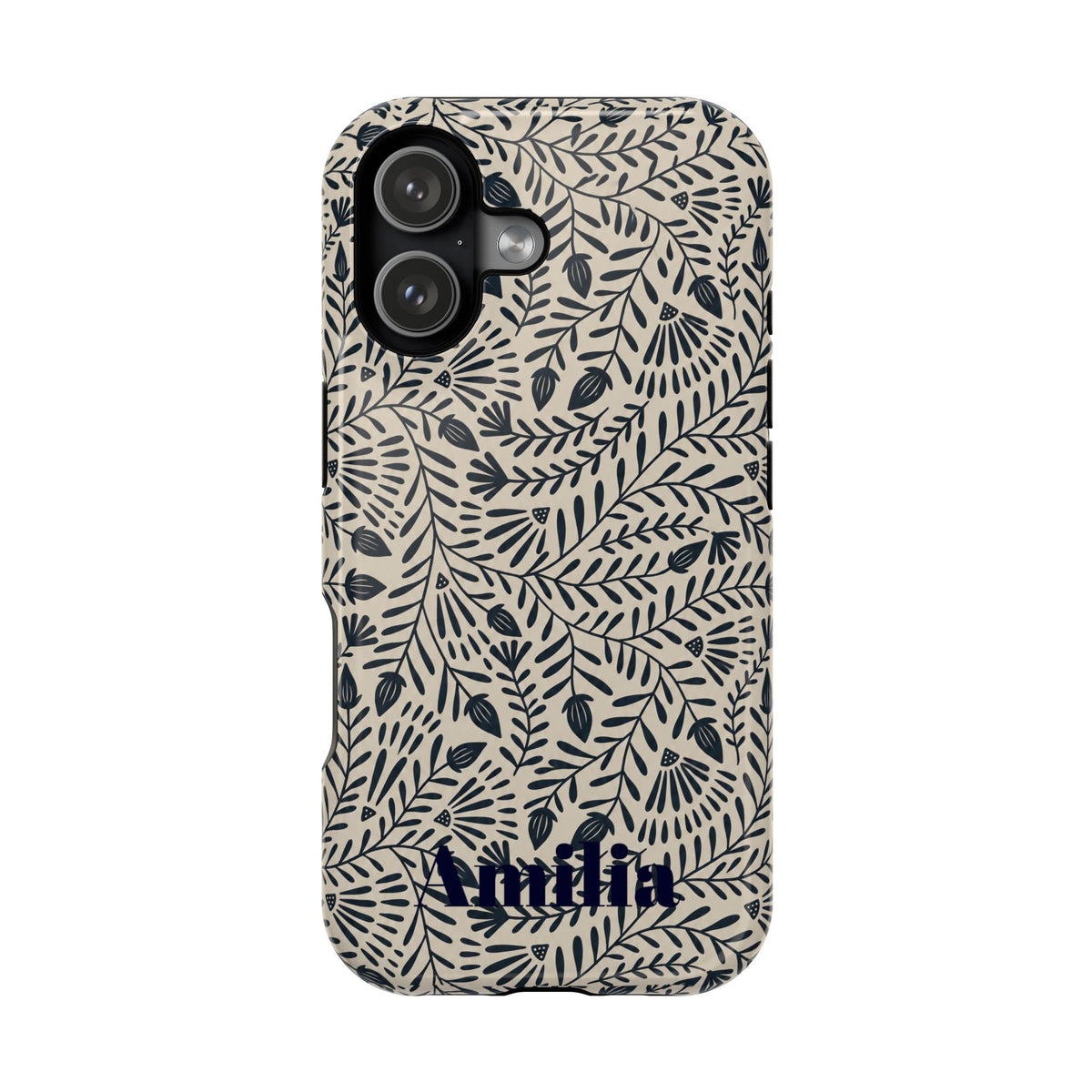 Floral Vine Magnetic Impact Phone Case — Personalized Monogram Option