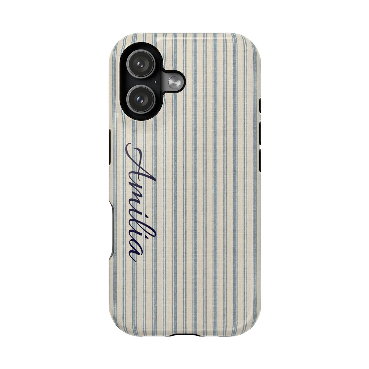 Personalized Striped Magnetic Impact-Resistant Phone Case — Custom Name