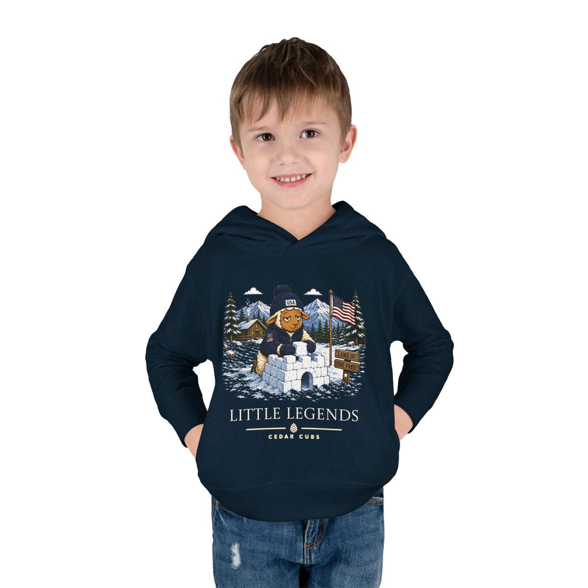Toddler Hoodie — 'Little Legends' Snow Fort Design | Personalized Pullover
