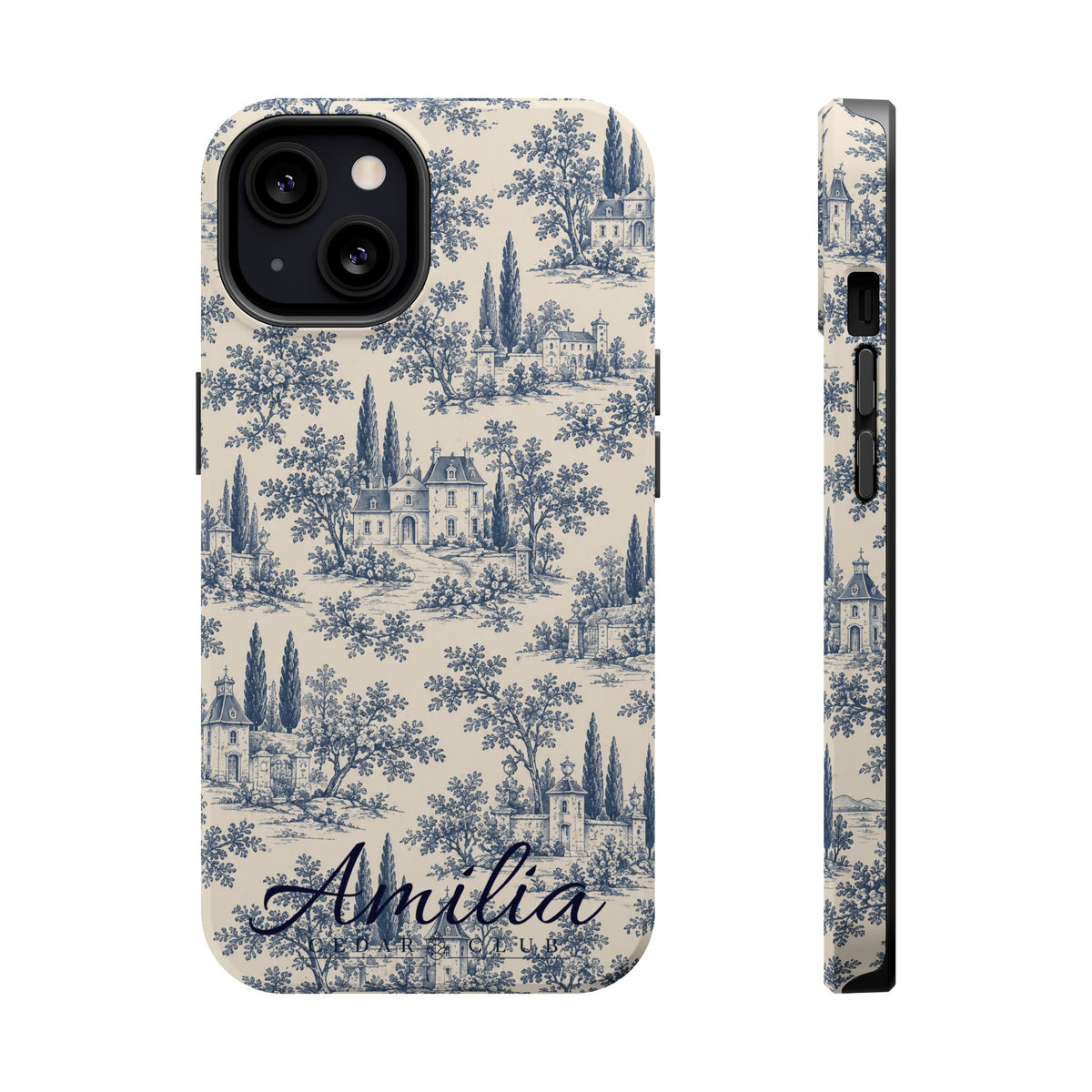 Personalized Toile Magnetic Phone Case — Impact‑Resistant, MagSafe Compatible