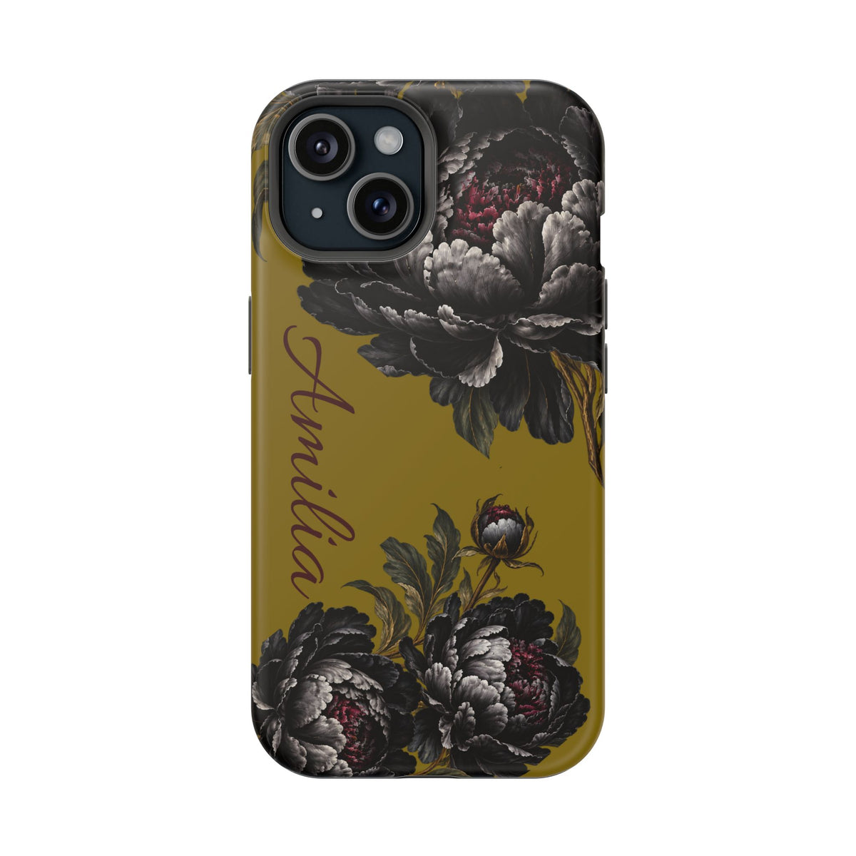 Floral Monogram Magnetic Phone Case — Personalized Impact-Resistant Cover