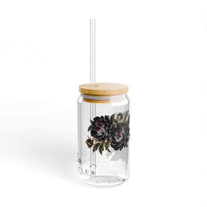 Floral Sipper Glass — 16oz Bamboo Lid Tumbler