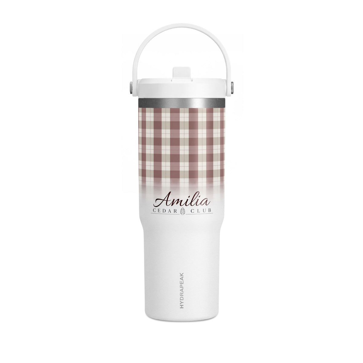 32oz Nomad Tumbler – Personalized Plaid Travel Mug (Custom Name)