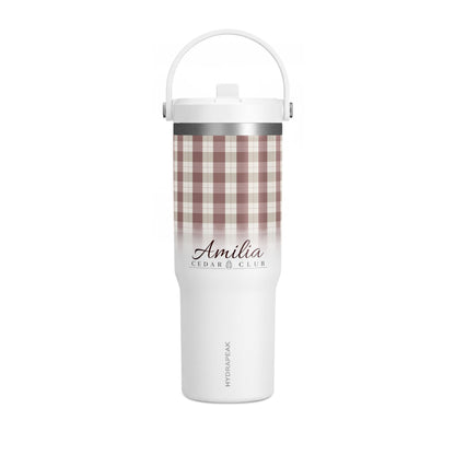 32oz Nomad Tumbler – Personalized Plaid Travel Mug (Custom Name)