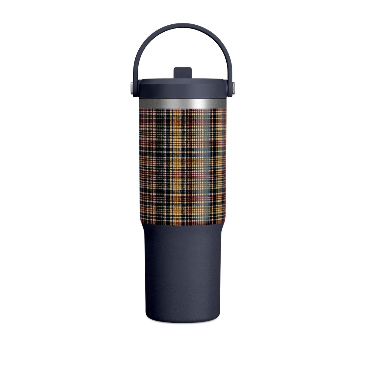 Plaid 32oz Nomad Tumbler — Insulated Travel Mug with Personalized Script