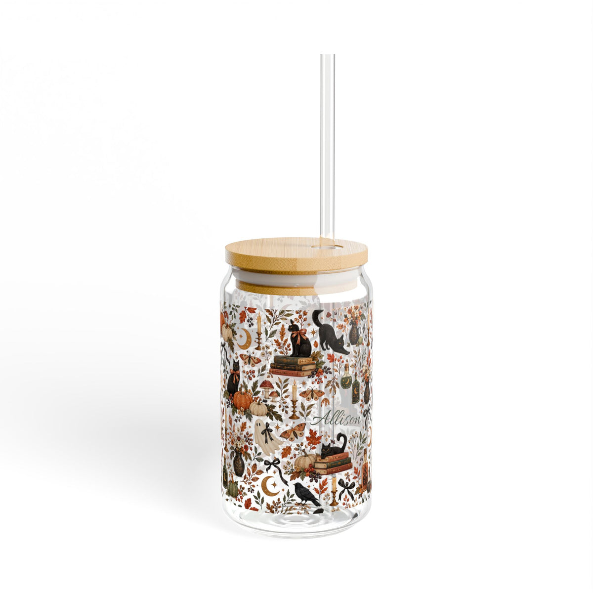 16oz Autumn Floral Pumpkin Design