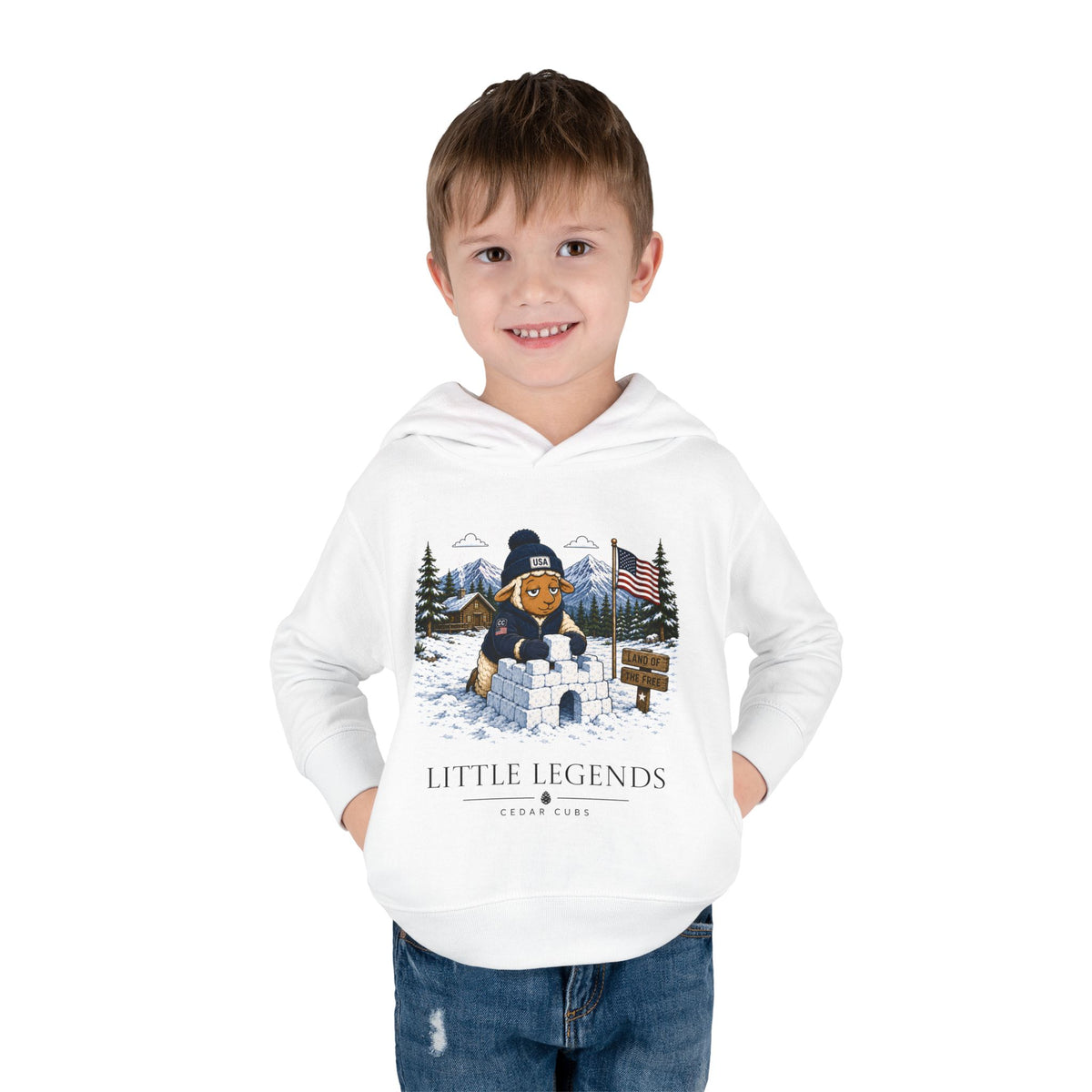 Toddler Hoodie — 'Little Legends' Snow Fort Design | Personalized Pullover