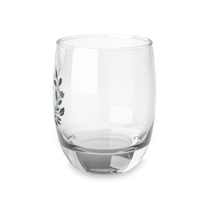 Personalized Monogram Whiskey Glass — Initial & Laurel Wreath