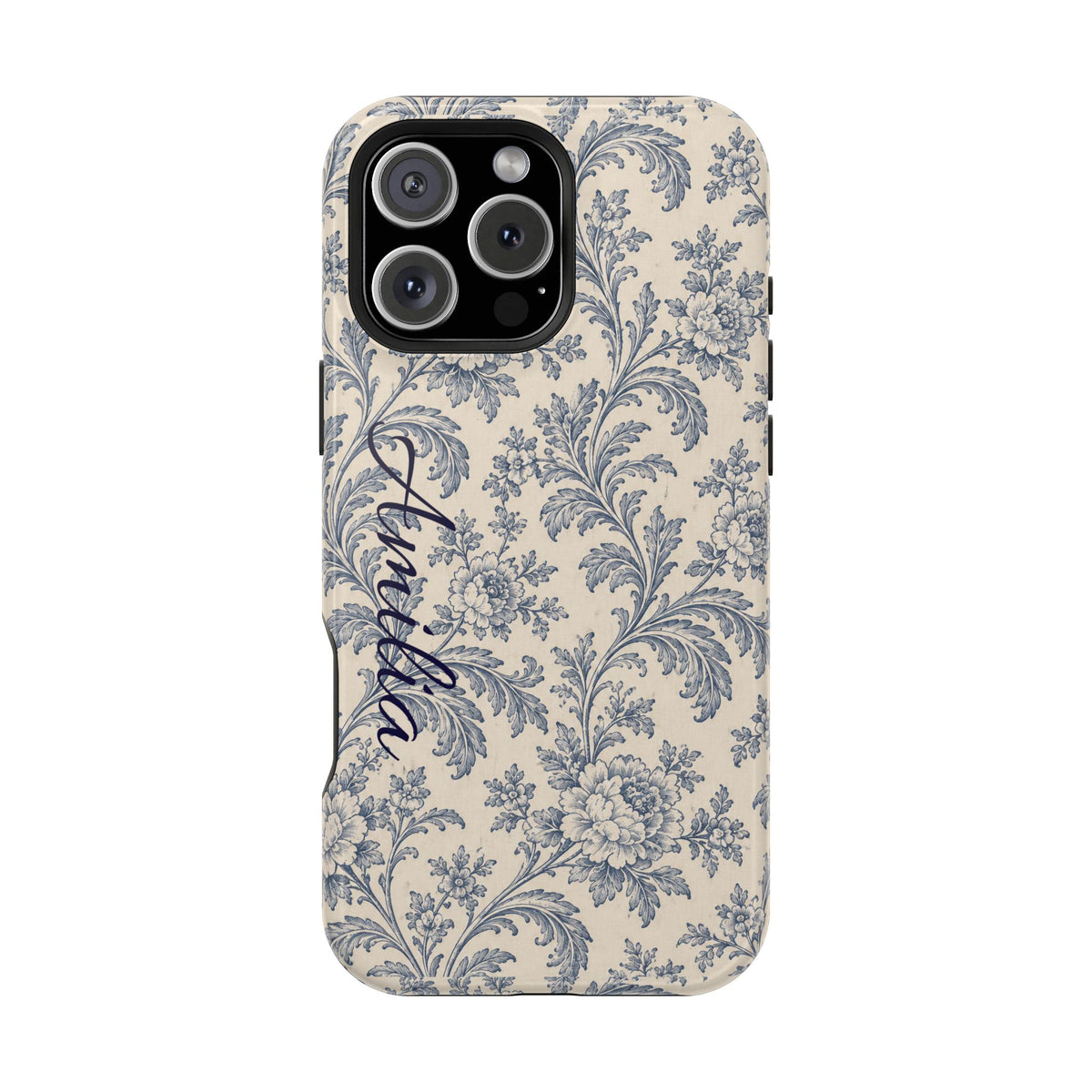 Vintage Floral Magnetic Phone Case — Personalized Name Option